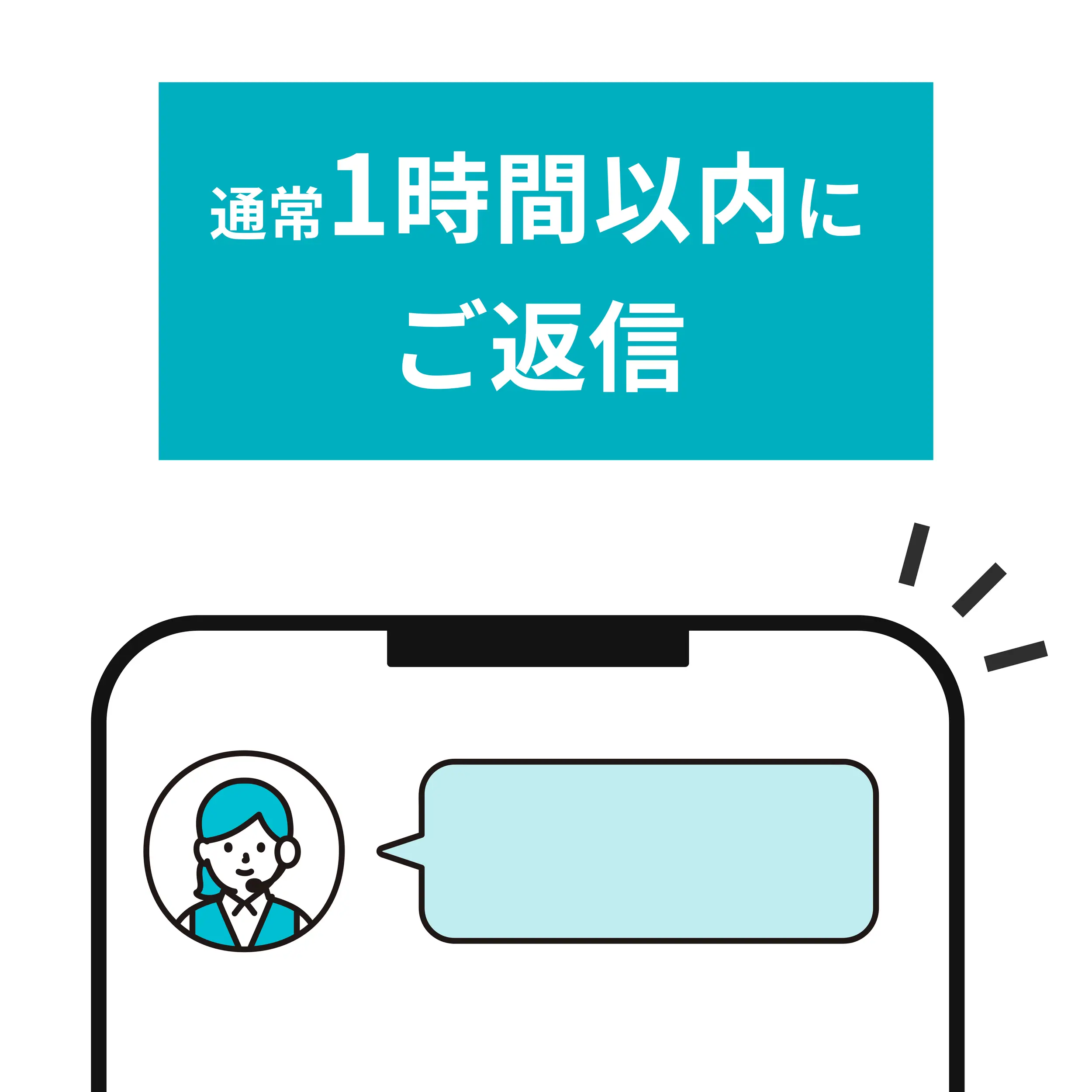 カスタマーサポートは1時間以内に返信