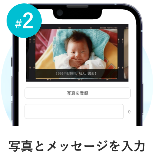 STEP2: 写真とメッセージを入力する